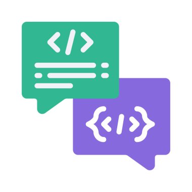 Kod İletişim Ağı simgesi, vektör illüstrasyonu                              