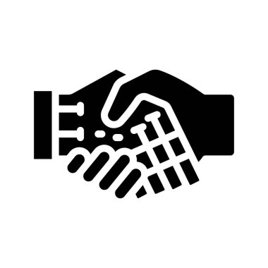 Robotların el sıkışma simgesi, basit biçim illüstrasyonu