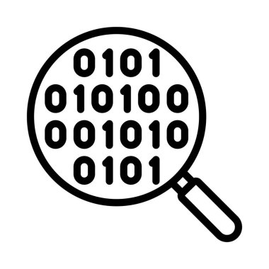 büyüteç ikili kod simgesi, basit biçim