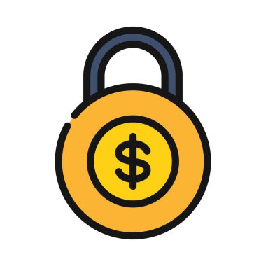 para asma kilit izole ikon vektör illüstrasyon tasarımı