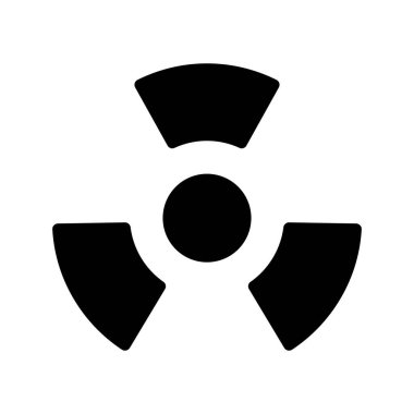 Nükleer Uyarı işareti vektör simgesi beyaz arkaplanda izole edildi