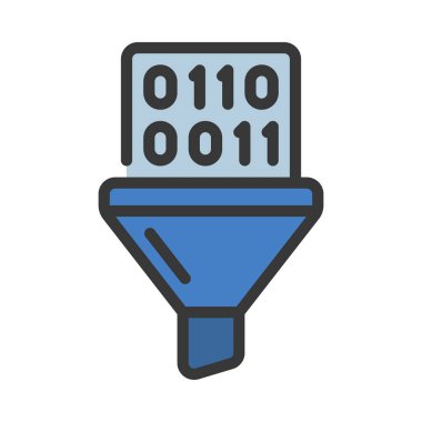 Veri Filtreleme simgesi, vektör illüstrasyonu  