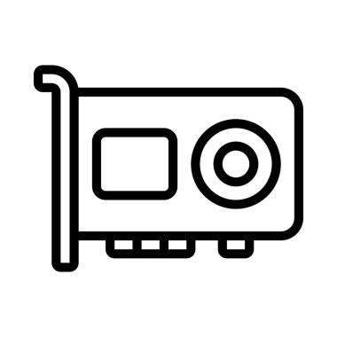 GPU Bileşen düz simgesi, vektör illüstrasyonu