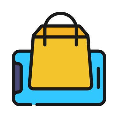 AR Alışveriş Mobil Web simgesi vektör çizimi