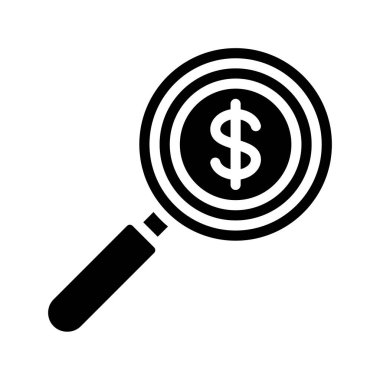 Para Denetim web simgesi düz tasarım, vektör illüstrasyonu                                     