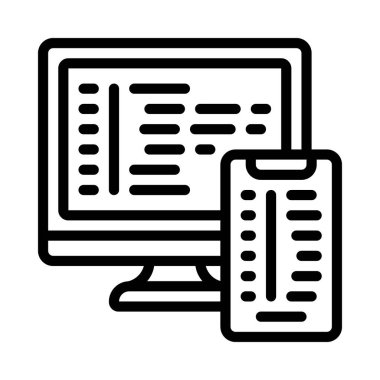 Web simgesi, vektör illüstrasyonu programlanıyor      