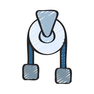 Roller Pulley simgesi vektörü basit illüstrasyon