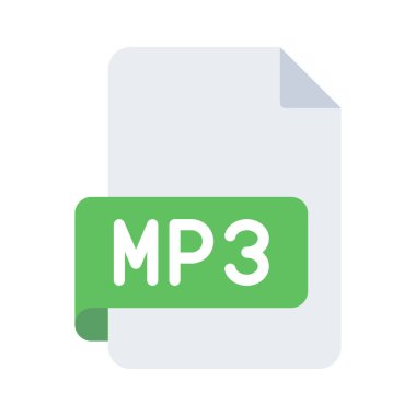 mp3 dosya simgesi, vektör illüstrasyonu