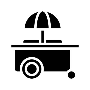 Food Cart web simgesi vektör illüstrasyonu