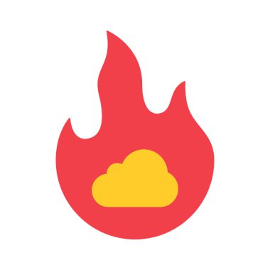 Bulut Ateş Simgesi, Vektör İllüstrasyonu