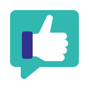 İleti simgesi, vektör illüstrasyonunu Başparmaklar Yukarı 