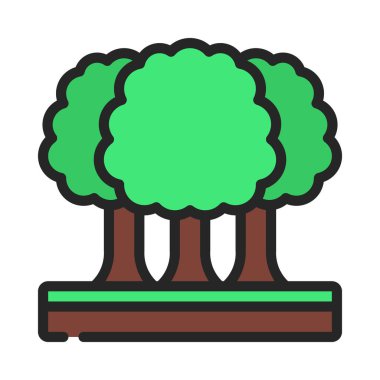 ağaç vektör simgesi, beyaz arkaplan üzerindeki illüstrasyon 