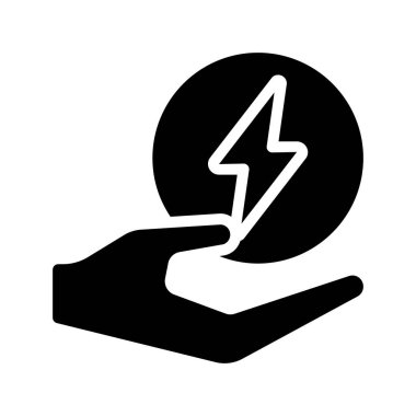 Elektrik düz simgesi, vektör illüstrasyonunu ver 