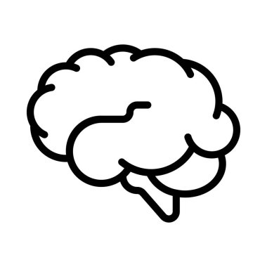 Beyaz arkaplanda beyin vektör simgesi 