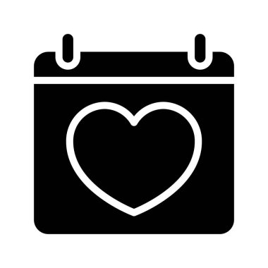 Aşk Tarihi Takvimi simgesi, vektör illüstrasyonu 