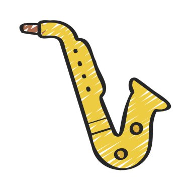 Saksafon Aygıtı düz simgesi, vektör illüstrasyonu 