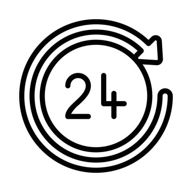 24 Saat Saat kavramı konsepti vektör illüstrasyonu 