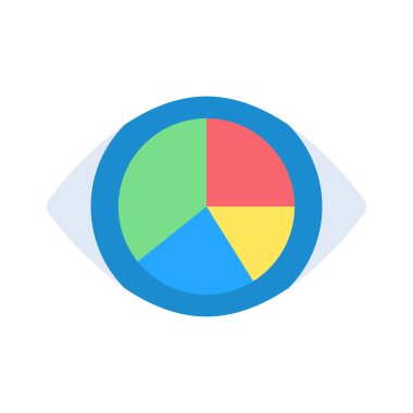 Pie Chart Eye beyaz arka planda izole edildi. Mali ve iş konsepti.