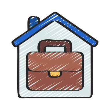 Work Home simgesi, vektör illüstrasyonu   