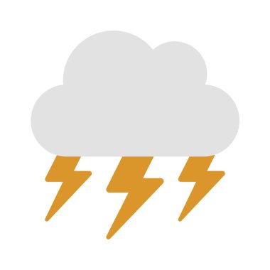 Gök Gürültüsü Bulutu Simgesi, Vektör İllüstrasyonu