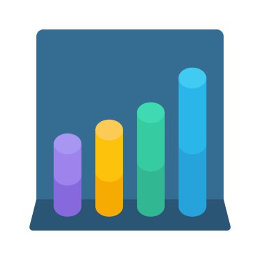  Çubuk Grafik web simgesi vektör illüstrasyonu 