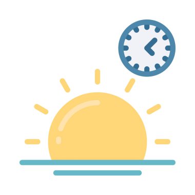 zaman yönetimi ve zaman kavramı simgesi, vektör illüstrasyonu basit tasarım