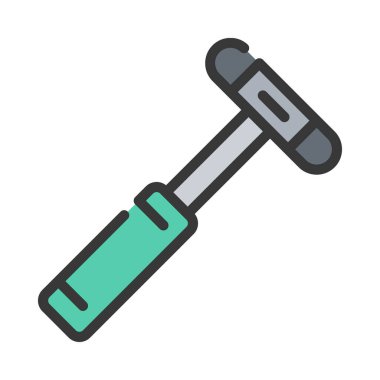 Reflex Hammer web simgesi düz tasarım, vektör illüstrasyonu    