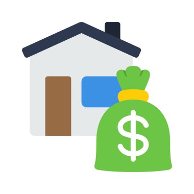 İpotek Kredisi simgesi, vektör illüstrasyonu