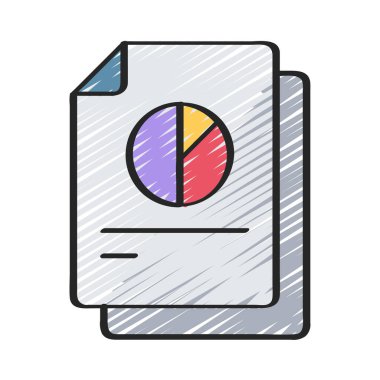 Beyaz arkaplanda izole edilmiş Grafik Belgesi vektör simgesi, grafik