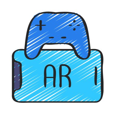 AR Mobil simgesi basit düz resimleme