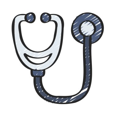 Tıbbi ve sağlık vektör ikonu. Stetoskop