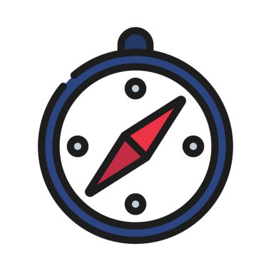 Beyaz arka plan üzerinde pusula simgesini vektör çizim