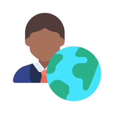 Beyaz arkaplanda iş adamı simgesi vektör illüstrasyonu 