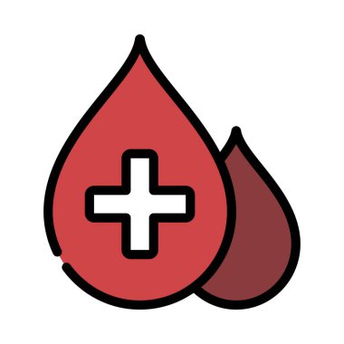 Çapraz simgeli kan damlacıkları, vektör 