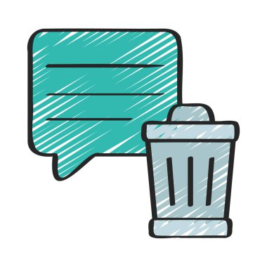 İleti simgesi, vektör illüstrasyonunu sil 