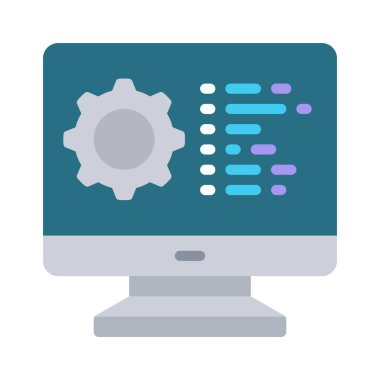 Bilgisayar Kodu simgesi, vektör illüstrasyonu 