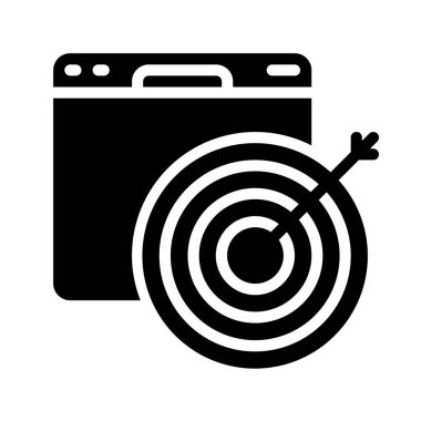 Web sitesi Hedef simgesi, vektör illüstrasyonu