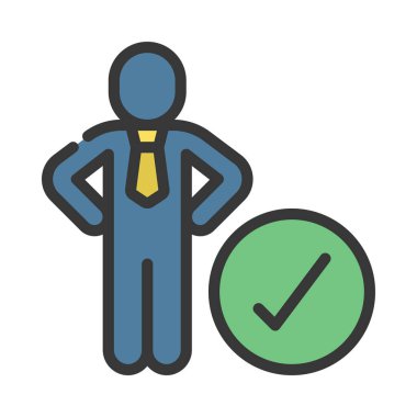 Başarılı İnsanlar simgesi, vektör illüstrasyonu    