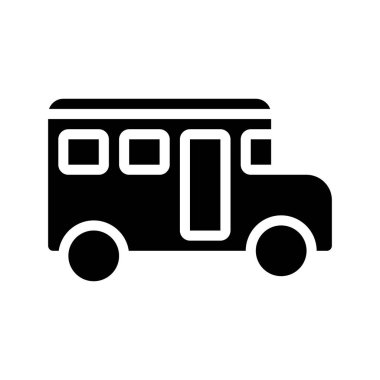 Okul gezisi otobüs ikonu. düz vektör illüstrasyonu