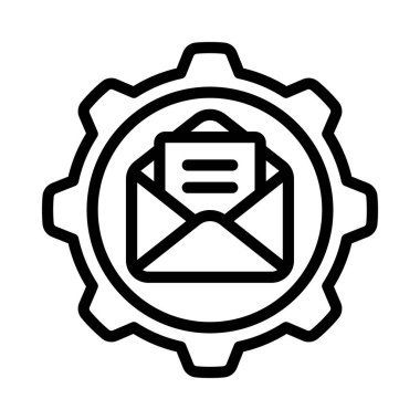 E- posta Yönetimi Simgesi, Vektör İllüstrasyonu