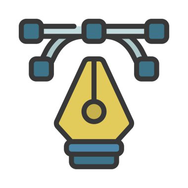 Çapa Noktası Kalem simgesi vektör illüstrasyon tasarımı