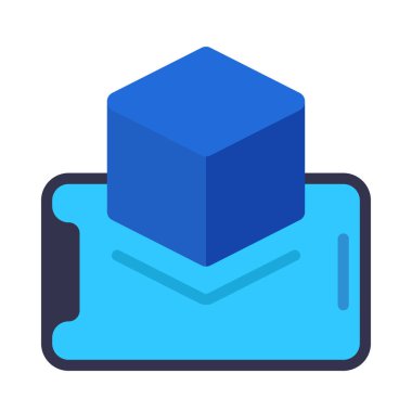 AR Küp Telefon ikon vektör çizimi tasarımı