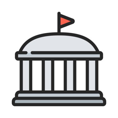 İş Yönetimi Web Binası ikon vektör çizimi