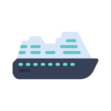 Seyahat Gemisi simgesi basit düz resimleme
