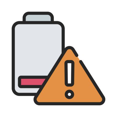 Düşük Batarya Ağ ikonu vektör çizimi