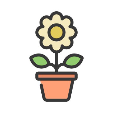 Moda tarzında izole edilmiş çiçek simgesi