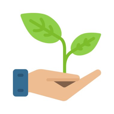Eldeki Doğa ikon vektör illüstrasyon tasarımı
