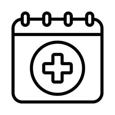 Doktorlar Randevu Takvimi simgesi, vektör illüstrasyonu 