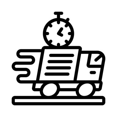 Beyaz arka planda hızlı dağıtım simgesi. Vektör illüstrasyonu. 