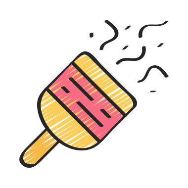 Doğum günü ikonu, çizgi tarzı. Parti Patlatıcı